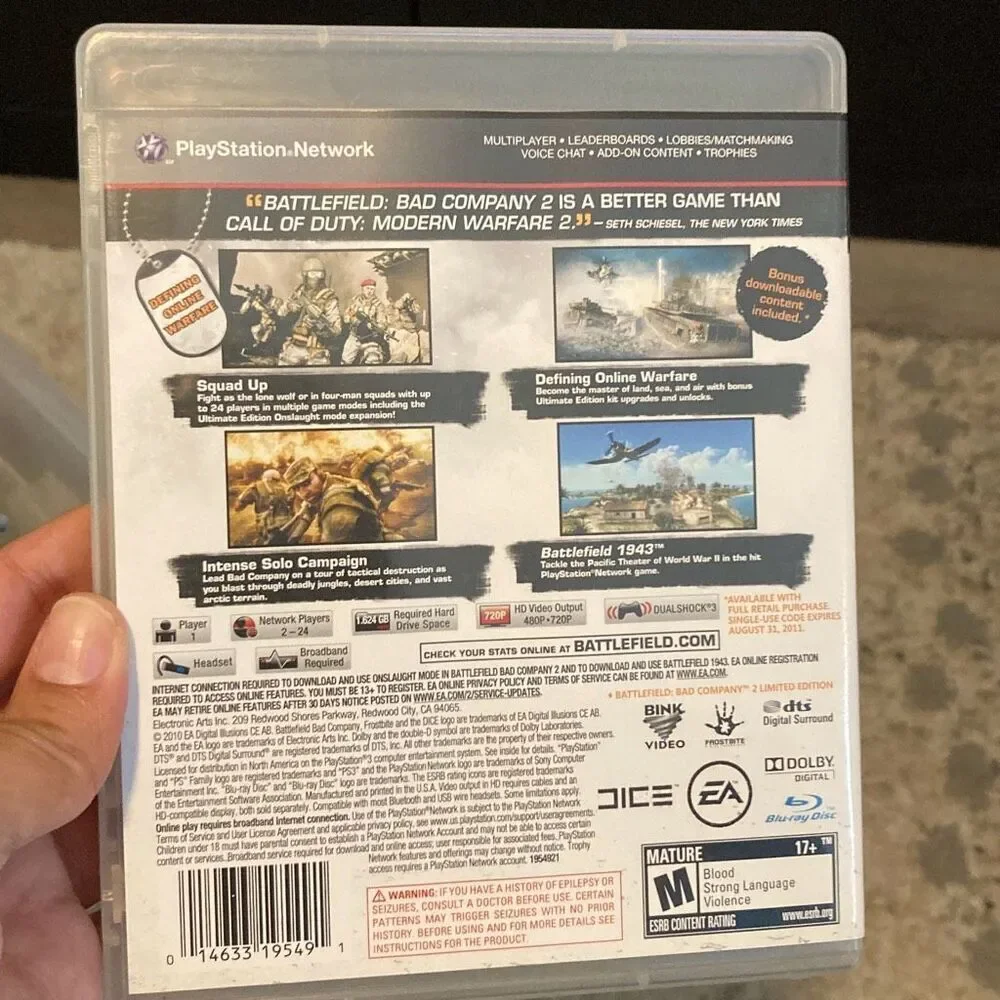 Battlefield Bad Company 2 Ultimate Edition PS3 Complete Game Tested